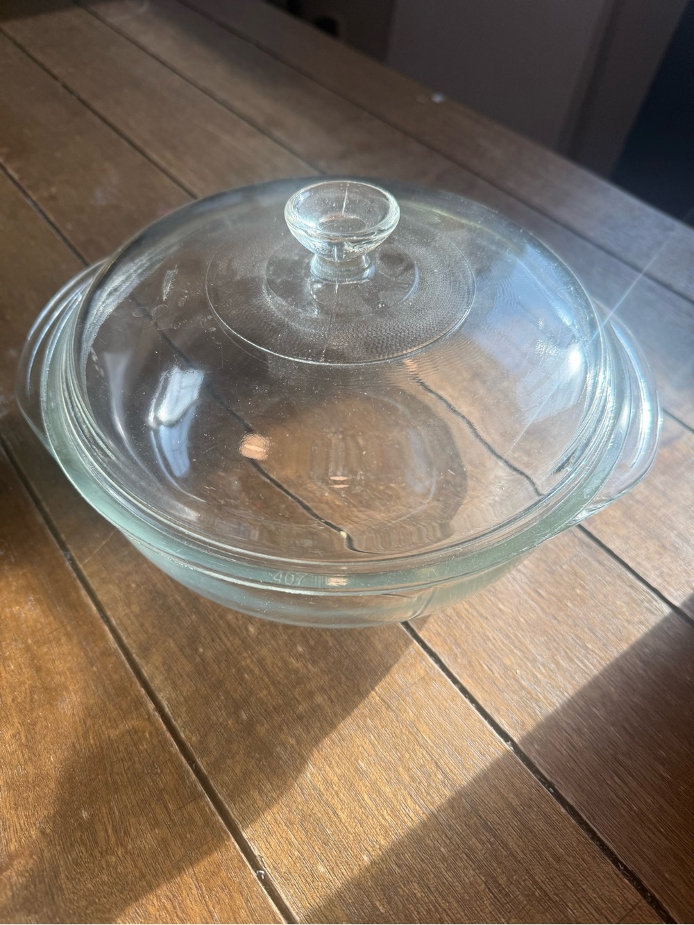 Pyrex Clear Glass Covered Casserole Dish